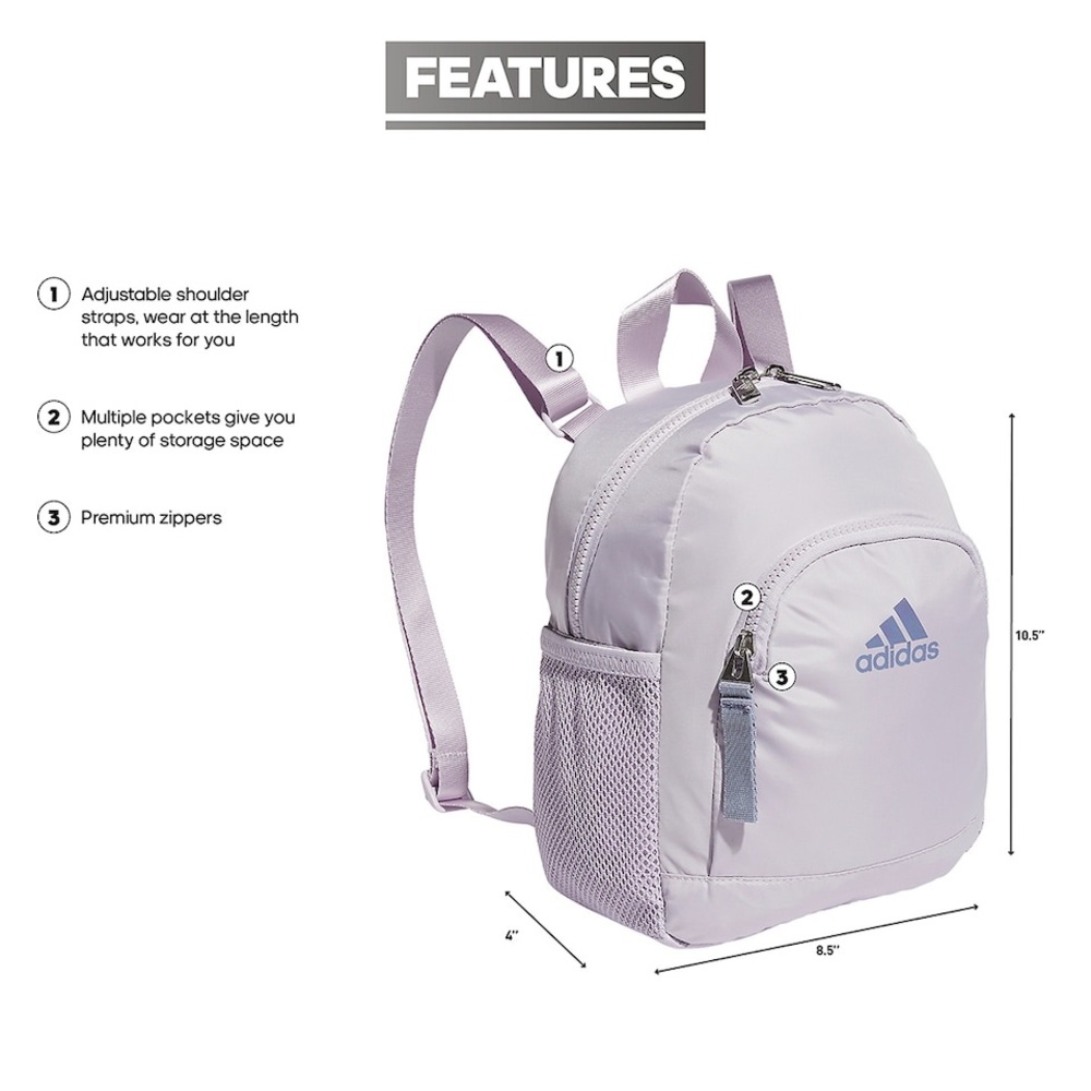 NWT Adidas Linear 3 Mini Backpack - Picture 2 of 9